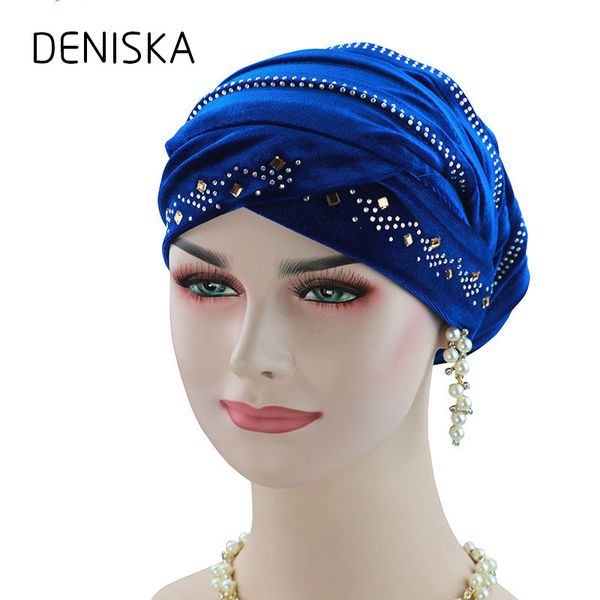 

deniska new woman hijabs velvet turban head cap hat beanie ladies hair accessories muslim scarf cap hair loss