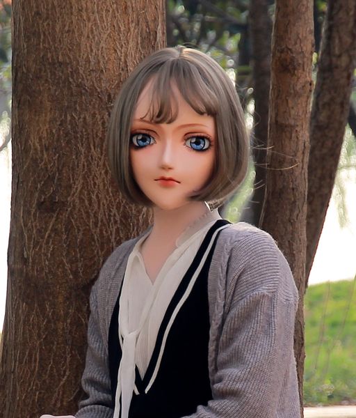 

новый 35) женская силиконовая резина ручной работы маска для лица косплей kigurumi mask трансвестит bjd doll kigurumi japan kig аниме маски, Black;red