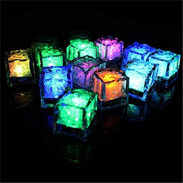 

glow white light led ice cubes,multi colors yellow party diy flash luminous induction light for bar beer dropshipping