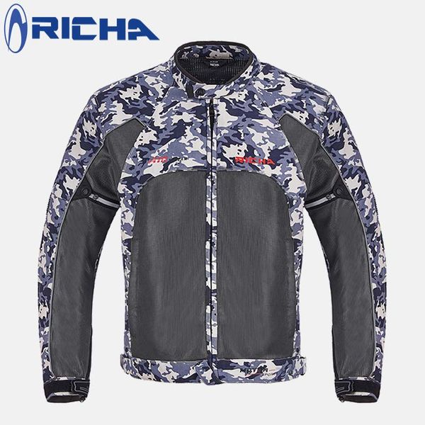 

richa motorcycle jacket summer mesh moto racing jacket motorcycle protective clothing blouson moto ce approved black and gray, Black;blue
