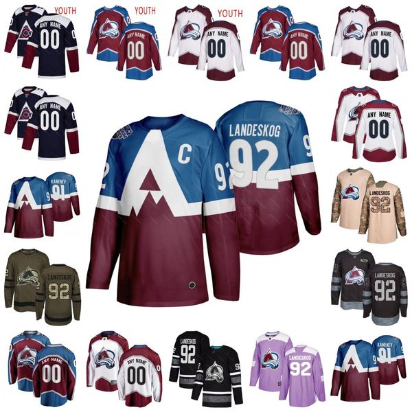 

colorado avalanche jerseys nathan mackinnon mikko rantanen samuel girard tyson jost vladislav namestnikov hockey jerseys stitch, Black;red
