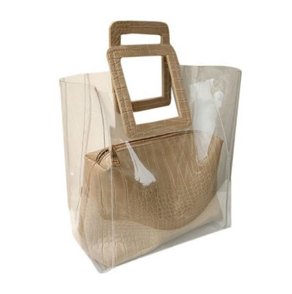 

designer luxury handbags purses womens luxury designer handbags transparent color contrast jelly package with large volume tote fashion 4