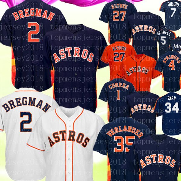 

Houston 2 Alex Bregman Astros Jersey 35 Justin Verlander 4 George Springer 1 Carlos Correa 7 Craig Biggio 34 Ryan Jerseys 2020