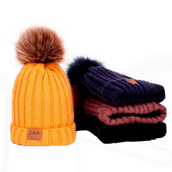 

sleeper #p501 2019 baby boys girls winter solid color knit hat beanie hairball warm cap solid color autumn simple ing