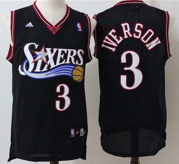 

men philadelphia 76ers basketball jersey star allen 3 iverson irving 6 reward version baketball jerseys, Black;red