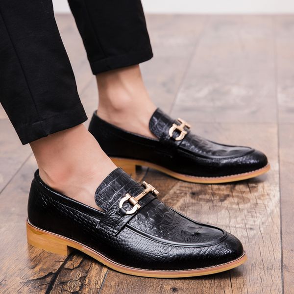 

genuine leather men flats casual shoes soft loafers comfortable driving shoes business dress wedding party men breathable, Black