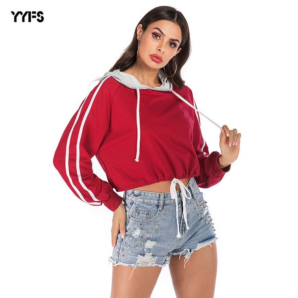 

2020 european and american spring womens new loose solid color long-sleeved hooded sweater womens thin fashion casual, Black