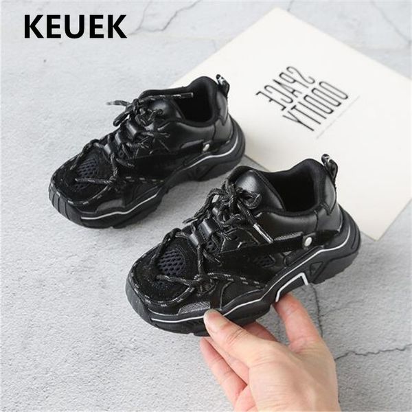 

new children sports shoes boys girls casual breathable student sneakers kids shoes mesh flats toddler 03, Black;red