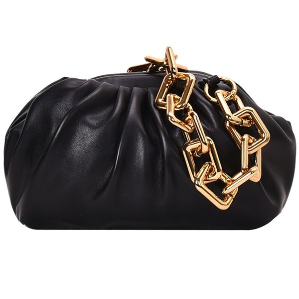 

мягкая кожа облако сумка женщины кожа pu малый мини кошелек клатчи толстые цепи одно плечо подмышек сумка vintage black сумка