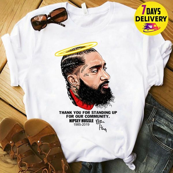 

nipsey hussle thank you for standing up for our community t shirt, White;black