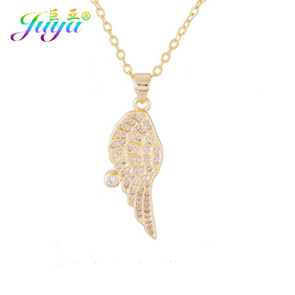 

pendant necklaces juya year's gift jewelry supplies cubic zirconia gold/silver/rose gold necklace for women wing whale tail
