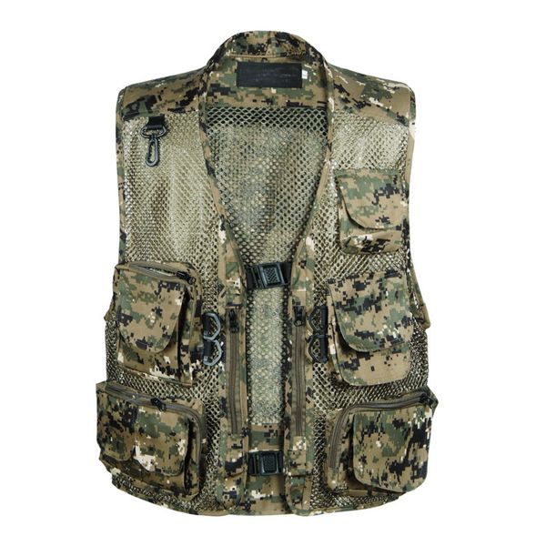 

camouflage army tactical pgraphy multi-pockets vest, Black;white