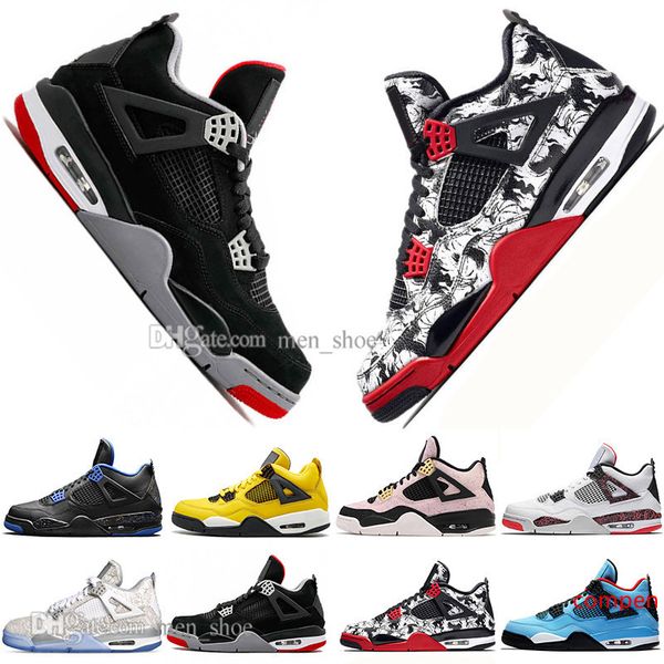 

in stock 2019 new bred 4 4s what the cactus jack laser wings mens basketball shoes denim blue eminem pale citron men sport designer sneakers