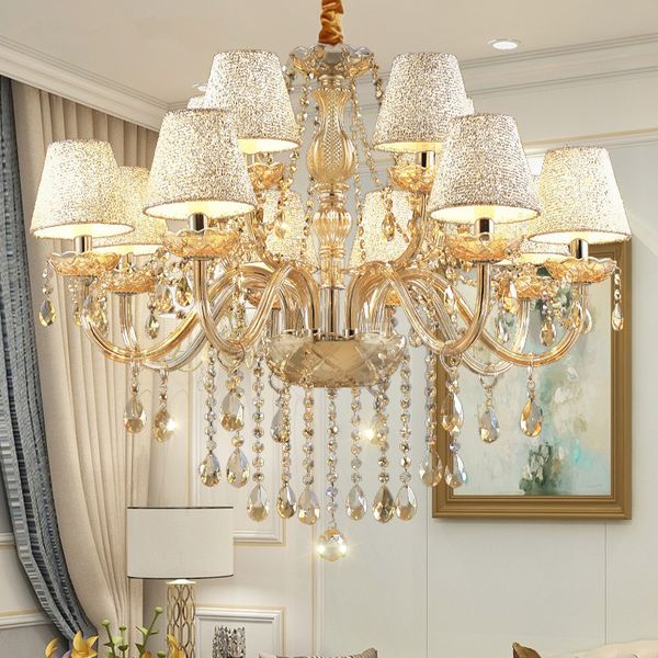 

modern crystal chandelier with lamp shades chandelier indoor home kitchen dining room k9 crystal lasuspended lighting fixtures ac 100-240v