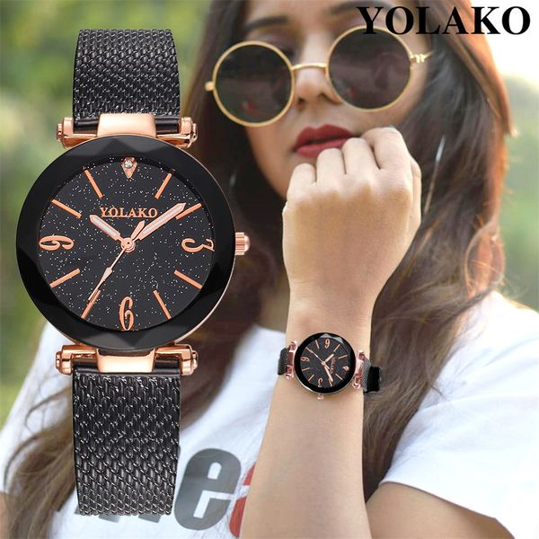 

susenstone yolako women's casual quartz leather band new strap watch analog wrist watch wristwatch clock gift female @2, Slivery;brown