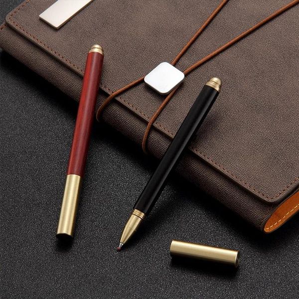 

vintage brass sandalwood commercial pen wooden pen school gel stationery writing office supplies gifts j8u3