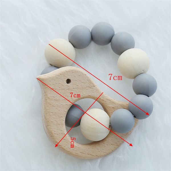 

arrived decoration toy baby stroller accessories wood silicone beads teeth string bracelet new