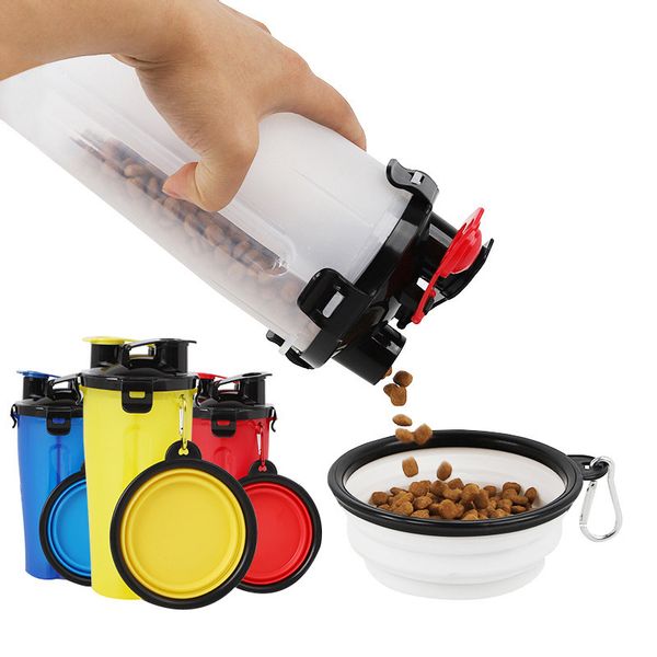 Pawstrip 2 In 1 Pet Feeder Bottle Collapsible Dog Bowl Travel