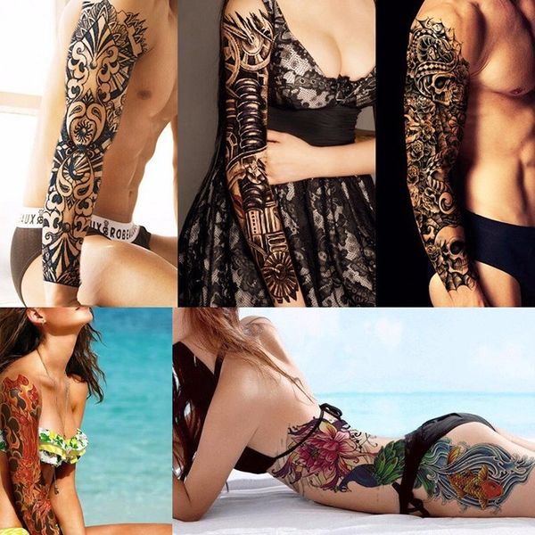 

water flash sleeve manga tattoos temporary makeup henna tattoo tatoos body arts