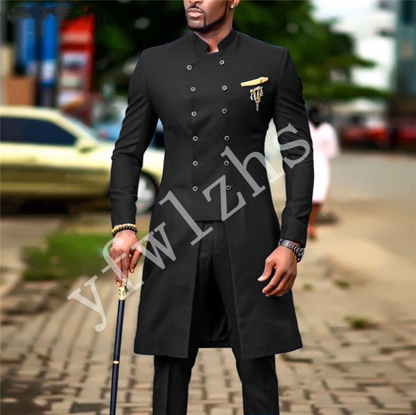 

популярные двубортный groomsmen мандарин отворотом groom tuxedos мужские костюмы венчания / prom best man blazer (куртка + pantst) y77, Black;gray
