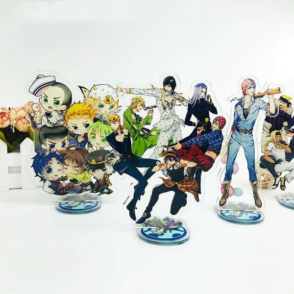 

cartoon anime jojos bizarre adventure keychain acrylic oranments kujo jotaro kira yoshikage collection japan kids gifts llaveros, Silver