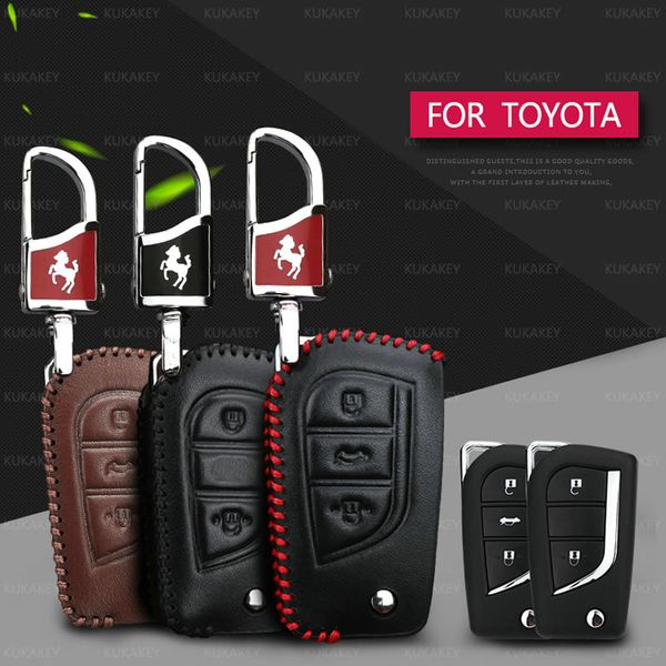 

car key case cover keyring for camry corolla highlander rav4 reiz auris yaris prius 2&3 button remote key protector shell