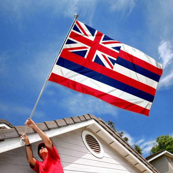 

3x5 foot hawaii state flag vivid color uv fade resistant - canvas header and double stitched hawaiian hi flags polyester with brass grommets