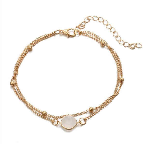

europe and the united states double crystal inlaid anklet personality alloy wild feet new beach accessories, Red;blue