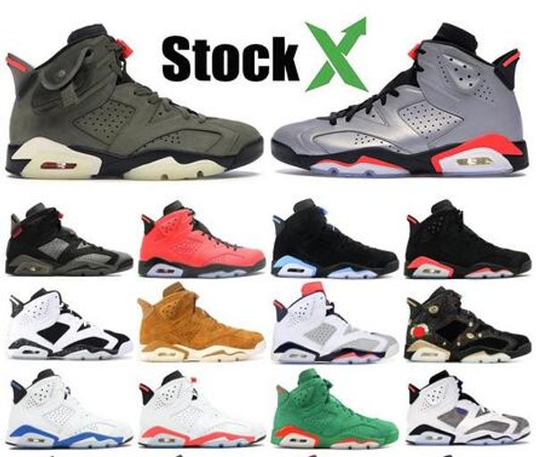

travis olive 6 mens basketball shoes 6s reflect silver jumpman cactus jack black cat oreo chaussures designer sneakers trainers 40-47