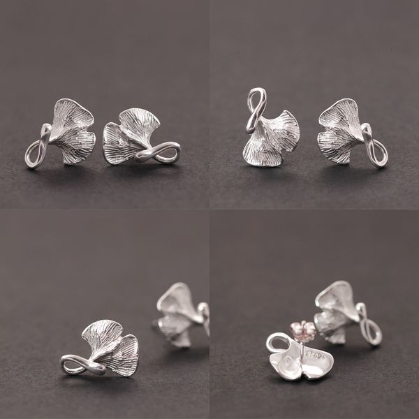 

925 silver originality leaf personality earring woman classical natural wind ginkgo leaf fresh mori ear nail silver 925 sterling silver, Golden