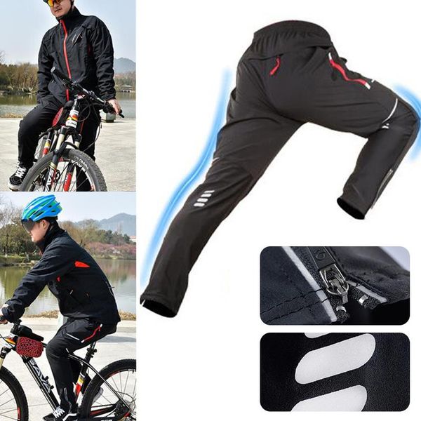 

man outdoor sports cycling thin pants long trousers comfortable, Black;green