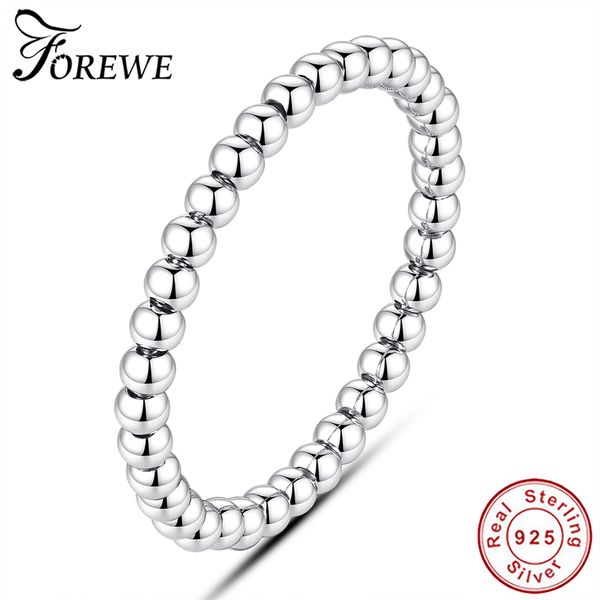 

wedding rings autumn genuine 925 sterling silver beaded ring eternal clouds stackable finger fashion european original jewelry, Slivery;golden