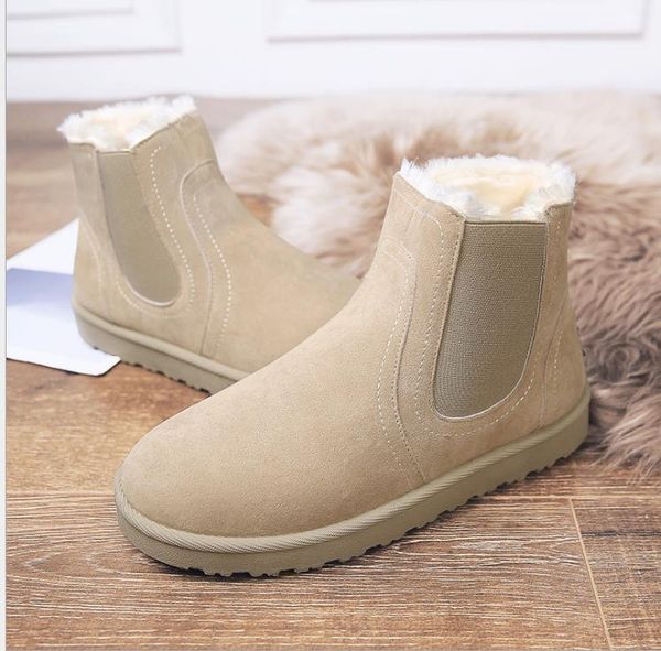 

2019 winter men's boots high-cotton shoes plus velvet snow boots, Black