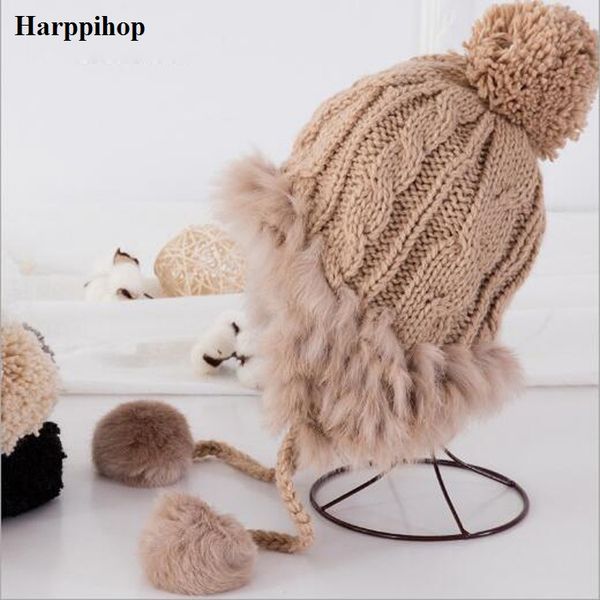 

earmuffs fur hat female winter hat korean version autumn and winter warm thickening plus velvet cute fur knitted caps, Blue;gray