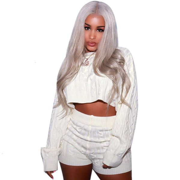 

женщины s двухкусочный беговые костюмы женщины двухкусочный tops crop установить sexy club эпикировка свитер и шорты костюм одежда matching, Gray