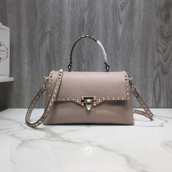 

2019 women ladies fashion rivet studded hand handle bag totes