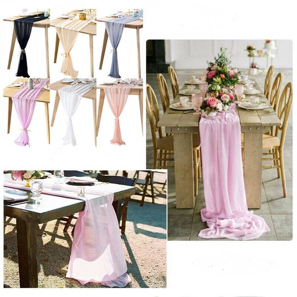 

305 * 30см мягкая шифон таблица runner скатерть свадебный christmas party home decor