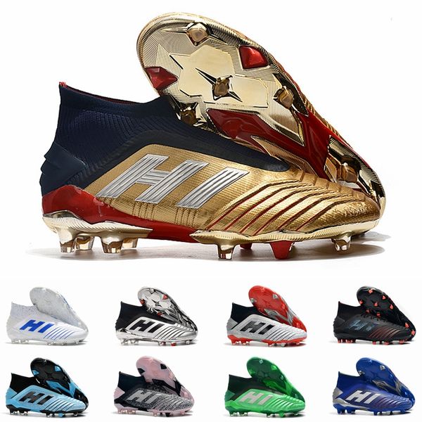

predator 19+ 19.1 fg ag pp paul pogba 25th anniversary golden mens boys soccer football shoes 19+x cleats boots taquets size 39-45