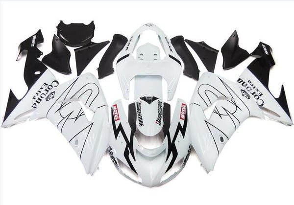 

4 бесплатных подарки новая abs мотоцикл обтекатели набор, пригодными для kawasaki ninja zx10r zx10r 2006 2007 06 07 10r белых черных