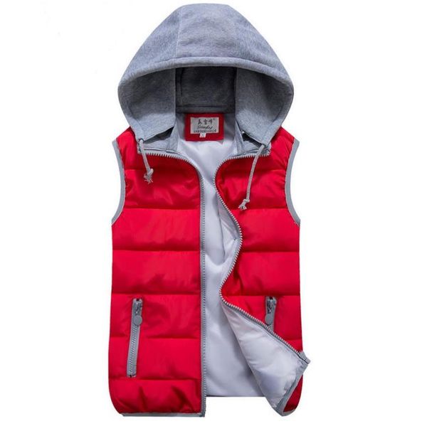 

women's autumn and winter detachable hood vest new slim hooded cotton vest fashion glossy female models down waistcoat, Black;white