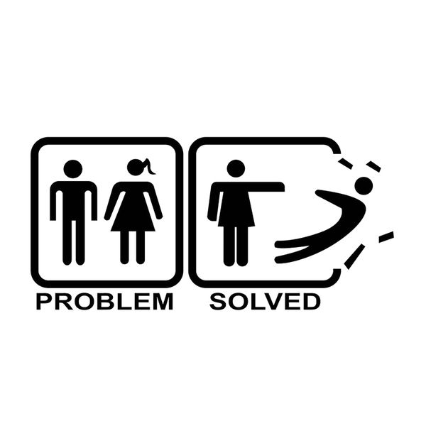 

15*7.2cm sticker car decal jdm die cut - problem solved funny personality stickers rear window car sticker body decals