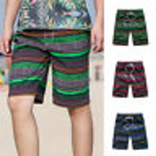 

2018 new colorful striped swim shorts men's quick-dry swimwear summer beach pants surf board shorts plus size m-3xl