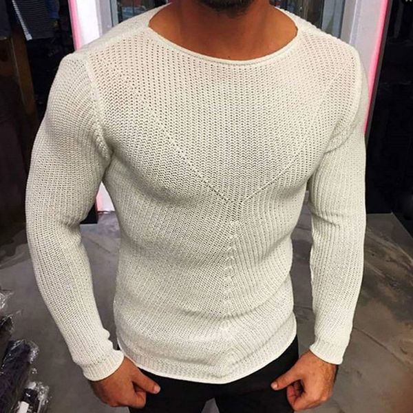 

men's wear new round collar pullover knitted sweater mens pullover striped sweaters men clothes autumn winter clothes, White;black