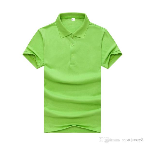 

2019 summer casual pique solid color male lapel polo simple and breathable fruit green t-shirt jh-014-009, Black