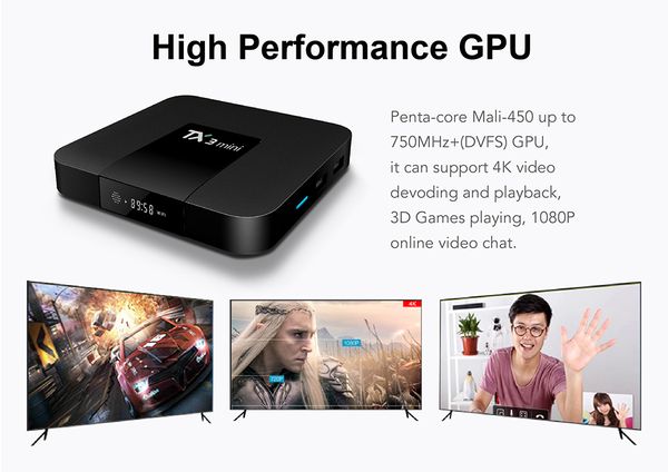 TX3 Mini AmLogic S905W Android 7.1 TV Box 1GB 8GB 2GB 16GB BT SUPORTE WIFI 2.4G VS MXQ PRO H96 X96