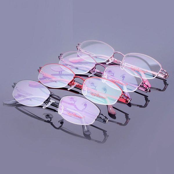

high-grade presbyopic glasses women can assemble medium metal half frame presbyopic glasses frame, Black