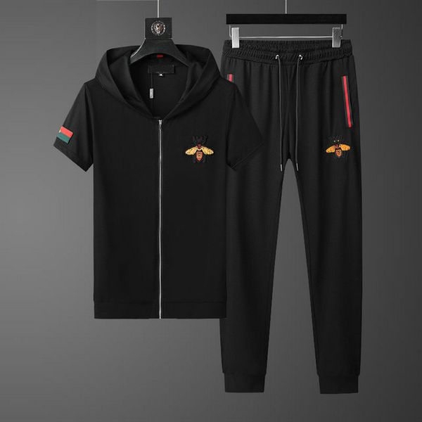 

2020gg итальянский дизайнер повседневный спортивный костюм с капюшоном костюм хлопок роскошные брюки с короткими рукавами костюм новая реком, Gray