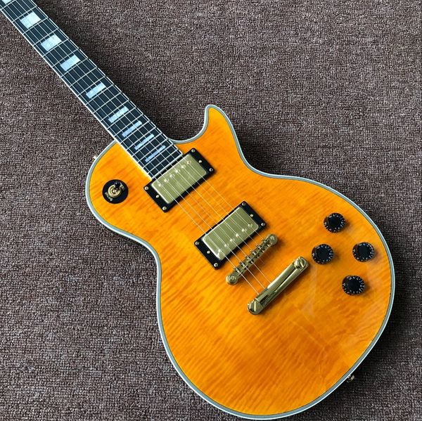 

custom tiger flame electric guitar.pickups.handmade 6 stings gitaar,rosewood fingerboard.musical instruments guitarra