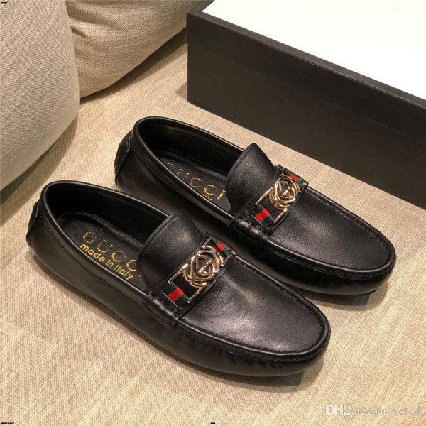 

21fw brand formal shoes men genuine leather italian business office shoes men fashion luxury designers shoes casual loafers madaj, Black