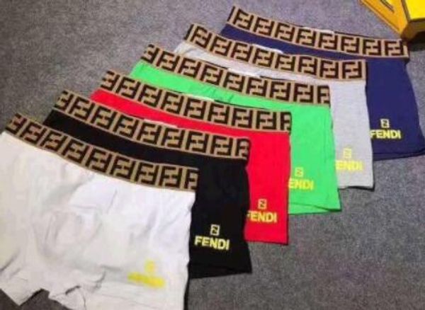 

2020 new men underwear boxers cotton 6 color breathable letter underpants -2xl shorts tight waistband no box, Black;white
